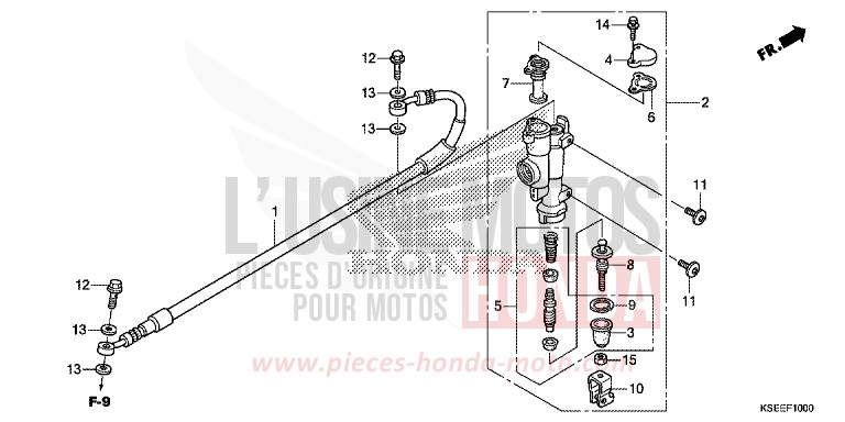 MAÎTRE-CYLINDRE DE FREIN ARRIÈRE de CRF150R "Grandes Roues" EXTREME RED (R292) 2013